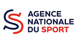 Logo bleu et rouge formé d'un S avec Agence du Sport écrit sur la droite